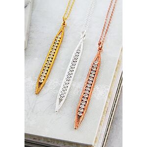 Otis Jaxon London Women's Long Sterling Silver White Topaz Gemstone Pendant Necklace in Rose Gold Rose Gold One Size Otis Jaxon London Women's Long Sterling Silver White Topaz Gemstone Pendant Necklace in Rose Gold Rose Gold One Size