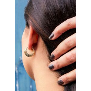 Otis Jaxon London Women's High Polish Ridged Hoop Small Sterling Silver Earring in Gold Gold One Size Otis Jaxon London Women's High Polish Ridged Hoop Small Sterling Silver Earring in Gold Gold One Size