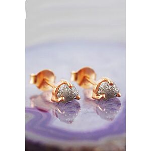 Otis Jaxon London Women's Tiny Sterling Silver Raw Diamond April Birthstone Stud Earrings in Rose Gold Rose Gold One Size Otis Jaxon London Women's Tiny Sterling Silver Raw Diamond April Birthstone Stud Earrings in Rose Gold Rose Gold One Size