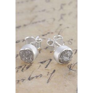 Otis Jaxon London Women's Rough Diamond April Birthstone Sterling Silver Stud Earrings Silver One Size Otis Jaxon London Women's Rough Diamond April Birthstone Sterling Silver Stud Earrings Silver One Size