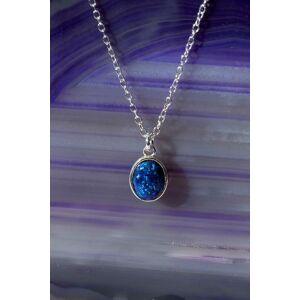 Otis Jaxon London Women's Black Opal Sterling Silver October Birthstone Pendant Necklace Silver One Size Otis Jaxon London Women's Black Opal Sterling Silver October Birthstone Pendant Necklace Silver One Size