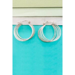 Otis Jaxon London Women's Multi Hoop Round Overlapping Sterling Silver Earrings Silver One Size Otis Jaxon London Women's Multi Hoop Round Overlapping Sterling Silver Earrings Silver One Size