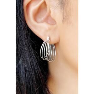 Otis Jaxon London Women's Multi Hoop Round Overlapping Sterling Silver Earrings Silver One Size Otis Jaxon London Women's Multi Hoop Round Overlapping Sterling Silver Earrings Silver One Size