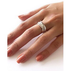 Otis Jaxon London Women's Sterling Silver Square Wire Overlapping Ring Size: R Silver R Otis Jaxon London Women's Sterling Silver Square Wire Overlapping Ring Size: R Silver R