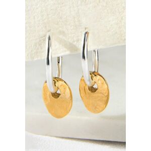 Otis Jaxon London Women's Organic Pebble Sterling Silver Charm Hoop Earrings in Gold Gold One Size Otis Jaxon London Women's Organic Pebble Sterling Silver Charm Hoop Earrings in Gold Gold One Size