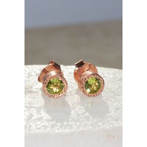 Otis Jaxon London Women's Peridot Sterling Silver August Birthstone Stud Earrings in Rose Gold Rose Gold One Size Otis Jaxon London Women's Peridot Sterling Silver August Birthstone Stud Earrings in Rose Gold Rose Gold One Size