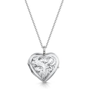 LOVELOX Lockets Women's Full Scroll Heart Engraved Locket in Silver Silver One Size LOVELOX Lockets Women's Full Scroll Heart Engraved Locket in Silver Silver One Size