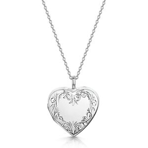 LOVELOX Lockets Women's Scroll Heart Locket in Silver Silver One Size LOVELOX Lockets Women's Scroll Heart Locket in Silver Silver One Size