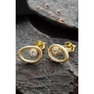 Otis Jaxon London Women's Sterling Silver Topaz November Birthstone Oval Stud Earrings in Gold Gold One Size Otis Jaxon London Women's Sterling Silver Topaz November Birthstone Oval Stud Earrings in Gold Gold One Size