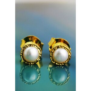 Otis Jaxon London Women's White Pearl June Birthstone Sterling Silver Stud Earrings in Gold Gold One Size Otis Jaxon London Women's White Pearl June Birthstone Sterling Silver Stud Earrings in Gold Gold One Size