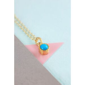 Otis Jaxon London Women's Turquoise Sterling Silver December Birthstone Pendant Necklace in Gold Gold One Size Otis Jaxon London Women's Turquoise Sterling Silver December Birthstone Pendant Necklace in Gold Gold One Size