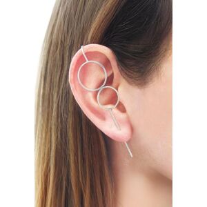 Otis Jaxon London Women's Single Sterling Silver Double Circle Ear Cuff Earring Size: Small Silver S Otis Jaxon London Women's Single Sterling Silver Double Circle Ear Cuff Earring Size: Small Silver S