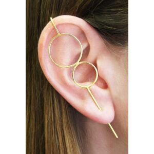 Otis Jaxon London Women's Single Sterling Silver Double Circle Ear Cuff Earring in Gold Size: Small Gold S Otis Jaxon London Women's Single Sterling Silver Double Circle Ear Cuff Earring in Gold Size: Small Gold S