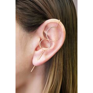Otis Jaxon London Women's Single Sterling Silver Double Circle Ear Cuff Earring in Rose Gold Size: Small Rose Gold S Otis Jaxon London Women's Single Sterling Silver Double Circle Ear Cuff Earring in Rose Gold Size: Small Rose Gold S