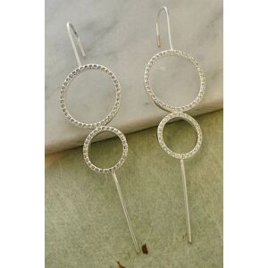 Otis Jaxon London Single Sterling Silver Double Circle Topaz Ear Cuff Earrings Size: Large Silver L Otis Jaxon London Single Sterling Silver Double Circle Topaz Ear Cuff Earrings Size: Large Silver L