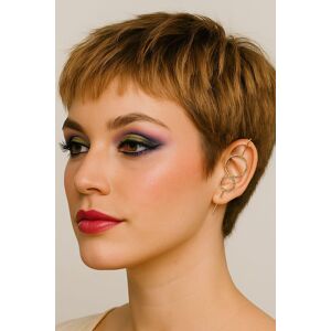 Otis Jaxon London Single Sterling Silver Double Circle Topaz Ear Cuff Earrings in Gold Size: Small Gold S Otis Jaxon London Single Sterling Silver Double Circle Topaz Ear Cuff Earrings in Gold Size: Small Gold S