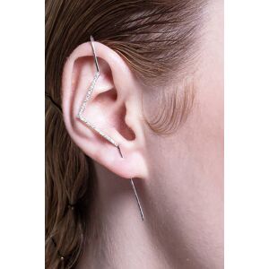 Otis Jaxon London Single Silver Zig Zag White Topaz Ear Cuff Earring Size: Large Silver L Otis Jaxon London Single Silver Zig Zag White Topaz Ear Cuff Earring Size: Large Silver L