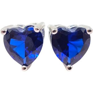 Harfi Women's Sapphire Heart Sterling Silver Stud Gemstone Earrings in Blue Size: 18 inches Blue 18 inches Harfi Women's Sapphire Heart Sterling Silver Stud Gemstone Earrings in Blue Size: 18 inches Blue 18 inches
