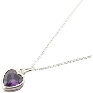 Harfi Women's Mini Heart Silver Amethyst February Birthstone Necklace in Purple Size: 18 inches Purple 18 inches Harfi Women's Mini Heart Silver Amethyst February Birthstone Necklace in Purple Size: 18 inches Purple 18 inches