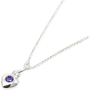 Harfi Women's Mini Amethyst February Birthstone Heart Silver Necklace in Purple Size: 18 inches Purple 18 inches Harfi Women's Mini Amethyst February Birthstone Heart Silver Necklace in Purple Size: 18 inches Purple 18 inches