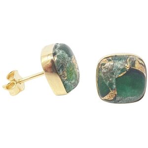 Harfi Women's Emerald May Birthstone Gold Plated Stud Earrings in Green Green One Size Harfi Women's Emerald May Birthstone Gold Plated Stud Earrings in Green Green One Size