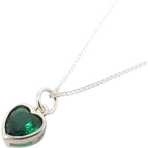 Harfi Women's Mini Heart Silver Emerald May Birthstone Necklace in Green Size: 18 inches Green 18 inches Harfi Women's Mini Heart Silver Emerald May Birthstone Necklace in Green Size: 18 inches Green 18 inches