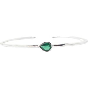 Harfi Women's Minimalist Sterling Silver Emerald May Birthstone Bangle Bracelet in Green Green One Size Harfi Women's Minimalist Sterling Silver Emerald May Birthstone Bangle Bracelet in Green Green One Size