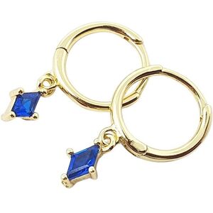 Harfi Women's Sapphire September Birthstone Delicate Dangle Hoops in Blue Blue One Size Harfi Women's Sapphire September Birthstone Delicate Dangle Hoops in Blue Blue One Size