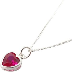 Harfi Women's Mini Heart Silver Ruby July Birthstone Necklace in Pink Size: 18 inches Pink 18 inches Harfi Women's Mini Heart Silver Ruby July Birthstone Necklace in Pink Size: 18 inches Pink 18 inches