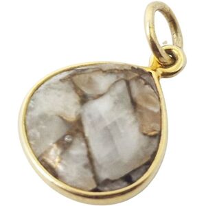 Harfi Women's Gold Vermeil Round Bezel Pendant Herkimer Diamond Gold One Size Harfi Women's Gold Vermeil Round Bezel Pendant Herkimer Diamond Gold One Size