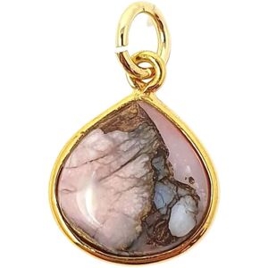 Harfi Women's Gold Vermeil Round Opal October Birthstone Bezel Pendant Gold One Size Harfi Women's Gold Vermeil Round Opal October Birthstone Bezel Pendant Gold One Size