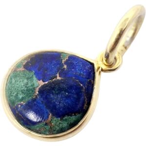 Harfi Women's Gold Vermeil Round Azurite & Malachite Bezel Pendant Gold One Size Harfi Women's Gold Vermeil Round Azurite & Malachite Bezel Pendant Gold One Size