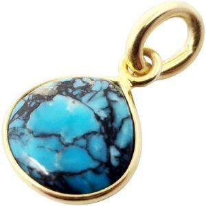 Harfi Women's Gold Vermeil Round Tibetan Turquoise December Birthstone Bezel Pendant Gold One Size Harfi Women's Gold Vermeil Round Tibetan Turquoise December Birthstone Bezel Pendant Gold One Size