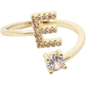 Harfi Women's 18ct Gold Plated Adjustable Personalised Initial Ring Gold One Size Harfi Women's 18ct Gold Plated Adjustable Personalised Initial Ring Gold One Size