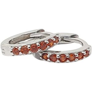 Harfi Women's Garnet January Birthstone Small Silver Huggie Hoops in Red Red One Size Harfi Women's Garnet January Birthstone Small Silver Huggie Hoops in Red Red One Size
