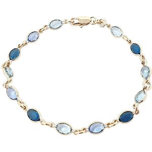 Harfi Women's Blue Crystal Multi Gemstone Gold Plated Bracelet Size: 7 inches Gold 7 inches Harfi Women's Blue Crystal Multi Gemstone Gold Plated Bracelet Size: 7 inches Gold 7 inches