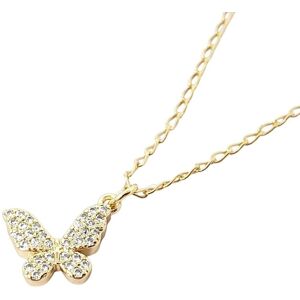 Harfi Women's Small Butterfly Micro Pave Gold Plated Charm Necklace Size: 18 inches Gold 18 inches Harfi Women's Small Butterfly Micro Pave Gold Plated Charm Necklace Size: 18 inches Gold 18 inches