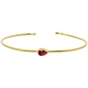 Harfi Women's Garnet January Birthstone Gold Plated Bangle Size: 7.5 inches Gold 7.5 inches Harfi Women's Garnet January Birthstone Gold Plated Bangle Size: 7.5 inches Gold 7.5 inches