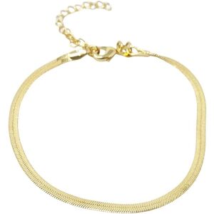 Harfi Women's 18ct Gold Plated Herringbone Snake Chain Bracelet Size: 18 inches Gold 18 inches Harfi Women's 18ct Gold Plated Herringbone Snake Chain Bracelet Size: 18 inches Gold 18 inches