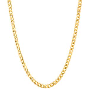 Harfi Women's 18ct Gold Vermeil Cuban Chain Necklace Size: 18 inches Gold 18 inches Harfi Women's 18ct Gold Vermeil Cuban Chain Necklace Size: 18 inches Gold 18 inches
