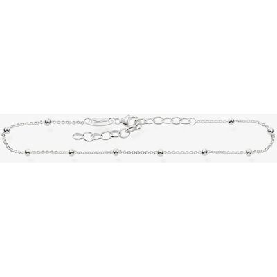 THOMAS SABO Women's Silver 10 Ball Chain Anklet AK0002-001-12-L Silver One Size THOMAS SABO Women's Silver 10 Ball Chain Anklet AK0002-001-12-L Silver One Size