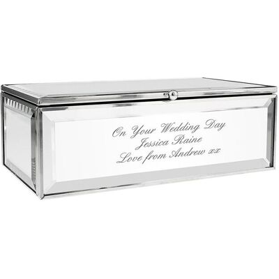 Personalised Memento Company Women's Personalised Any Message Mirrored Jewellery Box in Metallic Silver Metallic Silver Personalised Memento Company Women's Personalised Any Message Mirrored Jewellery Box in Metallic Silver Metallic Silver