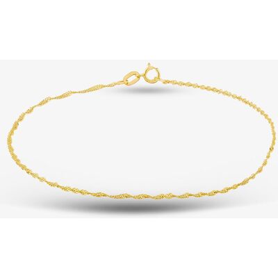 T.H.Baker Women's 9ct Yellow Gold 9 Inch Twist Curb Chain Anklet 1.23.0464 Gold One Size T.H.Baker Women's 9ct Yellow Gold 9 Inch Twist Curb Chain Anklet 1.23.0464 Gold One Size
