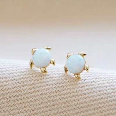 Lisa Angel Women's Opal Stone Turtle Gold Stud Earring Gold One Size Lisa Angel Women's Opal Stone Turtle Gold Stud Earring Gold One Size