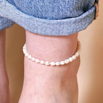 Lisa Angel Women's Freshwater Pearl Gold Anklet Gold One Size Lisa Angel Women's Freshwater Pearl Gold Anklet Gold One Size