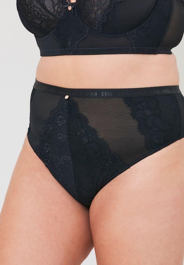 Oola Lingerie Lace & Logo High Waist Thong