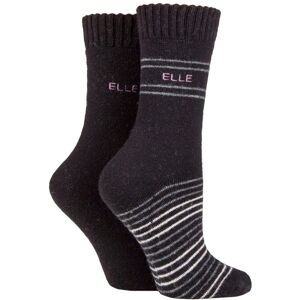 ELLE Women's 2 Pair Wool Mix Brushed Inside Boot Socks in Black Size: 4-8 Black 4-8 ELLE Women's 2 Pair Wool Mix Brushed Inside Boot Socks in Black Size: 4-8 Black 4-8