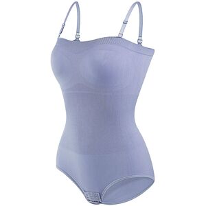 The hot sale Women's Nylon Bandeau Tummy Control Shapewear Bodysuit Tops in Blue Size: Small Blue S The hot sale Women's Nylon Bandeau Tummy Control Shapewear Bodysuit Tops in Blue Size: Small Blue S