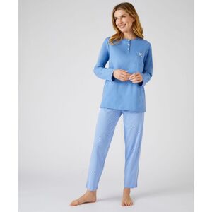 Damart Women's Cosy Pull-On Cotton Pyjamas For Comfortable Sleepwear in Blue Size: Large Blue L Damart Women's Cosy Pull-On Cotton Pyjamas For Comfortable Sleepwear in Blue Size: Large Blue L