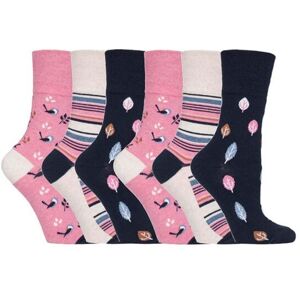 SOCKSHOP Gentle Grip Women's 6 Pack Non Elastic Loose Top Patterned Cotton Rich Socks Size: 4-8 Multicolor 4-8 SOCKSHOP Gentle Grip Women's 6 Pack Non Elastic Loose Top Patterned Cotton Rich Socks Size: 4-8 Multicolor 4-8